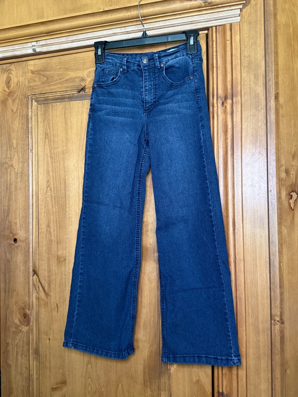 Jessica Simpson Girls Olivia Wide Leg Jeans Size 12 Dark Wash Stretch Denim